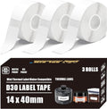 N12 Label Maker Tape N12 Labels Compatible with Nada N12 Label Printer 14x40mm (0.55"x1.57") Waterproof for Phomemo D30 D35 Q30 Thermal Mini Label Maker Label Tape Refills 3 Rolls, White by Unknown