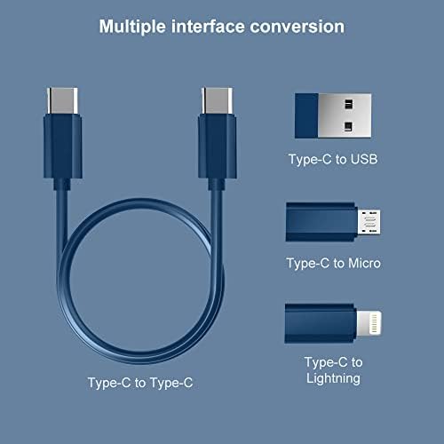 YANZIE USB Adapter Kit, USB C Travel Organizer Case with Phone Stand, Blue - Image 3