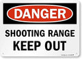 SmartSign - S-7718-Pl-14 "Danger - Shooting Range, Keep Out" Sign | 10" x 14" Plastic Black/Red on White by SmartSign