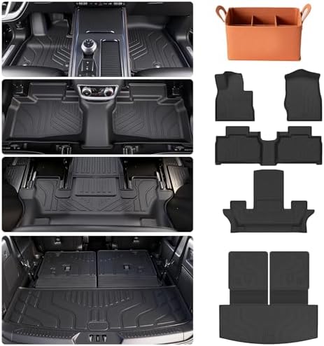 Floor Mats & Cargo Liners for Ford Explorer 7 Seats 2020-2026, All Weather TPE Cargo Mat with Backrest Mat (7 Seats Floor Mats+2-in-1 Cargo Mat) Car Mat Accessories by Unknown