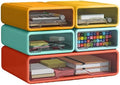 Desk Organizer with Drawers, Stackable Storage Drawers with Compartments Desktop Organization for Office Supplies, Makeup, Pencils, Tape, Erasers, Paperclips, Chargers (5pack) by ZZFENGKR
