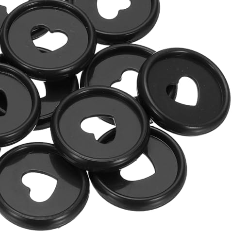 PATIKIL 24mm Plastic Book Binding Discs, 11 Pack Discbound Expansion Discs Heart Binder Rings for DIY Notebook Planner, Black - Image 5