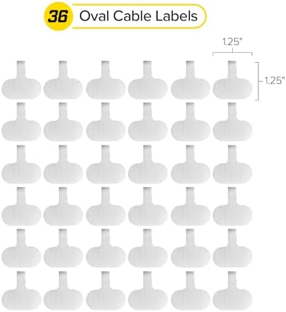 Cable Labels by Wrap-It Storage, Regular, White (36 Pack) - Write On Cord Labels, Wire Labels, Cable Tags and Wire Tags for Cable Management and Electronics, Computers. Great Stocking Stuffer - Image 4