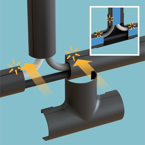 D-Line Small Cable Raceway Accessory Pack, Join 0.78in x 0.39in Cord Cover Lengths, 13 Accessories Included, Hide Cords Around a Variety of Angles - Black - Image 3
