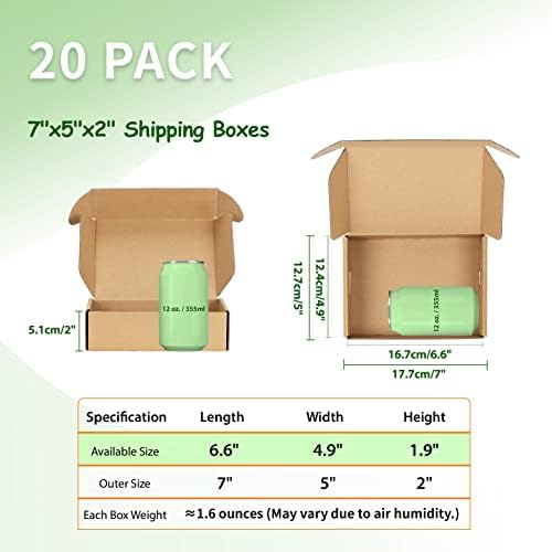7x5x2 Cardboard Shipping Boxes Set of 20, Brown - Image 4