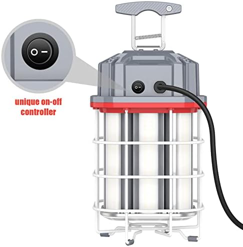 150W LED Temporary Work Light 22500LM 360° Lighting ETL Listed 10' Cable with 120V Plug Portable Hanging Construction Work Lights with ON/Off Switch for Job Site Warehouse Garage Shop Area Lighting - Image 5