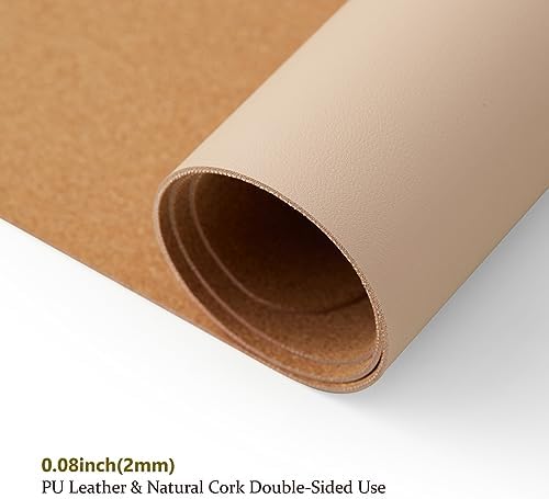Cork Desk Mat - Small Dual-Sided Desk Pad for Office and Home - Desk Organization and Accessories - Ideal for Large Mouse Pad and Small Desk Mats on Top of Desks(Apricot,23.6"x 13.8") - Image 3