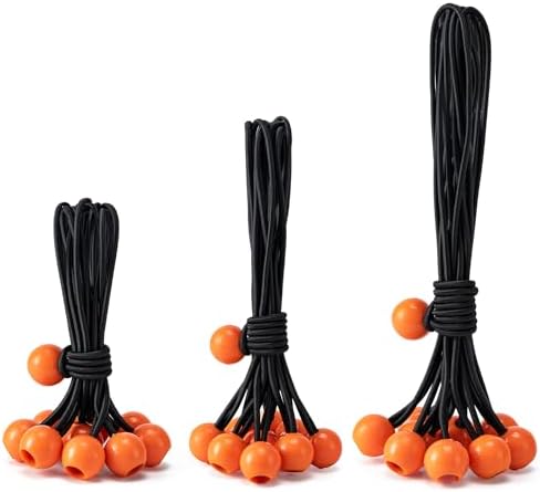 30 Pack Ball Bungee Cord, Heavy Duty Bungie Cord (6" 9" 11",BlackOrange) by Unknown