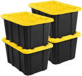 Sterilite Industrial Storage Tote with Lids for Garage, 27 Gallon, 4-Pack by Sterilite