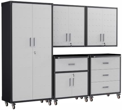 5-Piece Garage Storage Cabinets System Heavy Duty Workshop Set by FLIXELIO