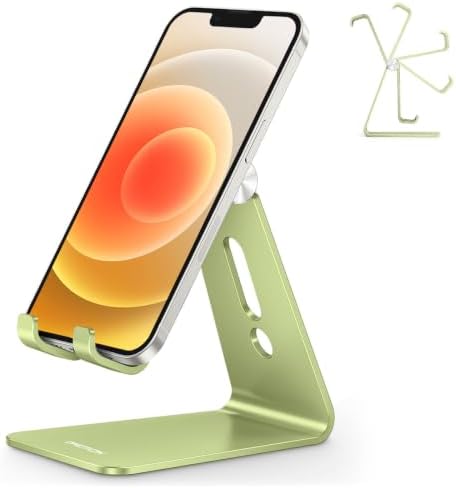 OMOTON C2 Adjustable Aluminum Cell Phone Stand with Charging Cutout, Green by OMOTON