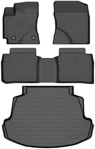 AIPOIL® Floor Mats & Cargo Liner Set for 2014-2019 Toyota Corolla (Only Sedan) All Weather Protection TPE Anti-Slip Automotive Full Set Custom Car Mats Accessories - Black by AIPOIL