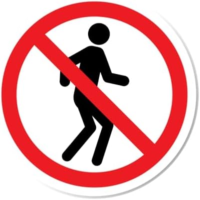 No Walking No Tresspassing Sign - 8 Inch Circle Safety PVC Sign - Premium PVC Sign For Workplace Warehouse Jobsite OSHA Regulation - Weather Proof Fade Resistant - Made In USA - PVC0096 by AdAstraGraphics