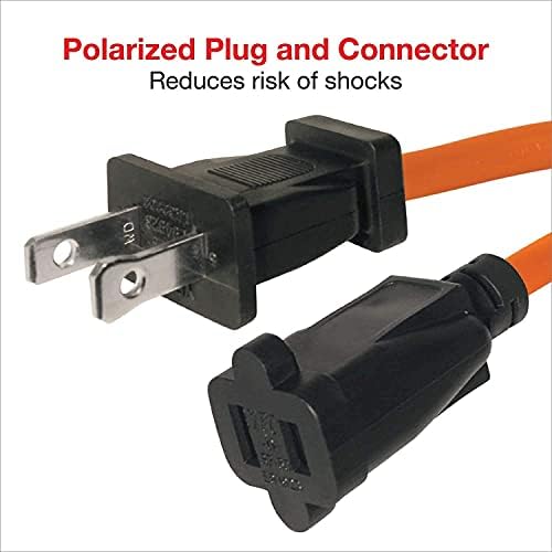 Clear Power 16 Gauge 3Prong Cords (16/2-2-Prong Polarized, Orange, 25 ft) - Image 2