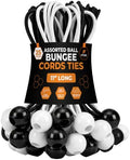 Xpose Safety Bungee Ball Cords 11" 25 Pack Heavy Duty Assorted Colors Black and White Stretch Rope with Ball Ties for Canopies, Tarps, Walls, Cable Organization by XposeSafety