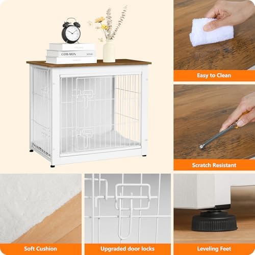 DWANTON 27" Dog Crate Furniture, Dog Kennel Indoor, with Waterproof Cushion - Image 5