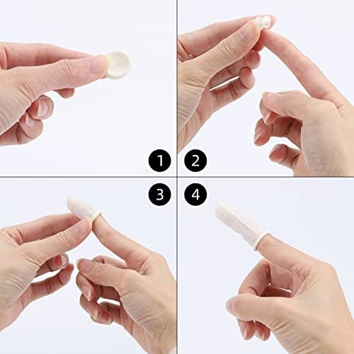 Finger Cots Small 300 Pcs Fingertips Protective Finger Cots White Disposable Finger Rubber Tips for Injured Finger,Cracked Finger,Sports - Image 7