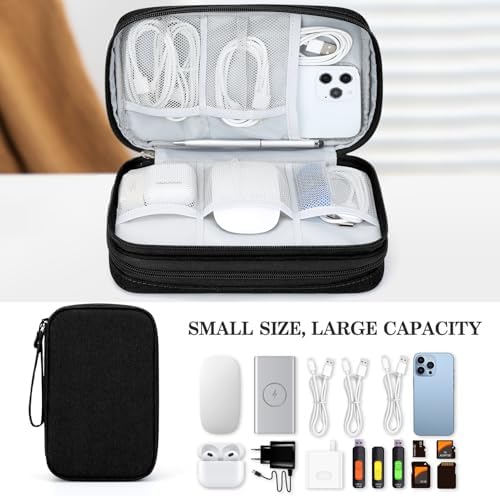 FYY Electronic Organizer, Travel Tech Pouch Bag, Large, Black - Image 6