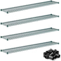 14x72 4-Pack Green Wire Shelf, NSF Metal Storage Rack Shelving Add-On Extra Tier Replacement by Zedfire