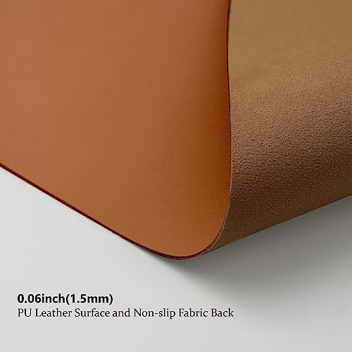 Leather Desk Mat - Non-Slip PU Desk Pad for Office and Home - Desk Organization and Accessories - Ideal for Large Mouse Pad and Desk Mats on Top of Desks (Brown,36"x 17") - Image 4