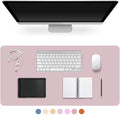 Leather Desk Pad Protector,Non-Slip Desk Pad Grayish Lavender, 35.4" x 17" by CADONO