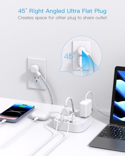 One Beat Power Strip with USB C, 10ft Braided Extension Cord, 22.5W - Image 5