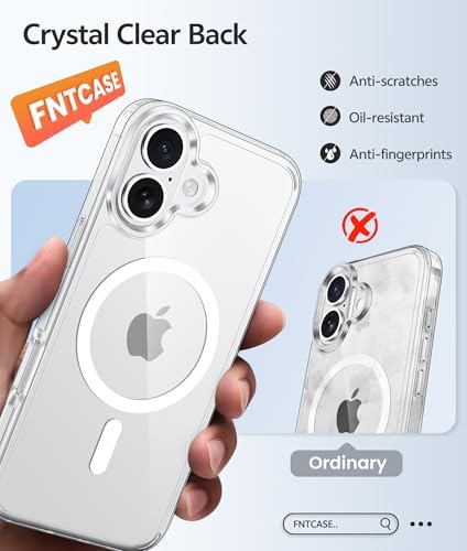 FNTCASE for iPhone 16 Case Clear,Fit for Magsafe, Screen Protector - Image 6