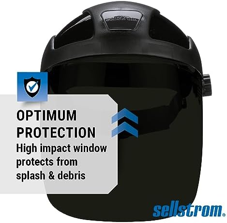 Sellstrom DP4 Face Shield - Lightweight Mask with High Impact Crown & Ratchet Headgear for Work, Grinding, Cutting - ANSI Z87.1 - Anti Fog Polycarbonate Window - Image 3