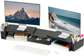 Spacrea Dual Monitor Stand Riser with Drawer and 2 Pen Holders by Spacrea