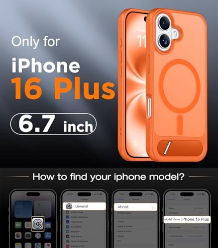 Temdan Magnetic Compatible with iPhone 16 Plus Case, [Built-in Invisible Kickstand][Compatible with MagSafe][Military Grade Shockproof] Slim Translucent Matte Phone Case for iPhone 16 Plus 6.7" - Image 2