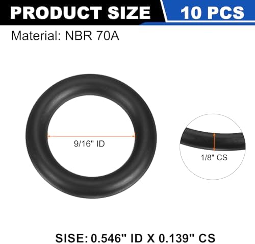 uxcell 10Pcs AS-207 NBR 70A O-Rings 9/16"ID x 1/8"CS/0.546"ID x 0.139"CS - Image 2