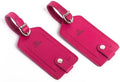 Premium Vegetable-Tanned Natural Leather Luggage Tag – Durable, Stylish Travel ID Labels for Suitcases, Bags, and Backpacks (Pink) by Unknown
