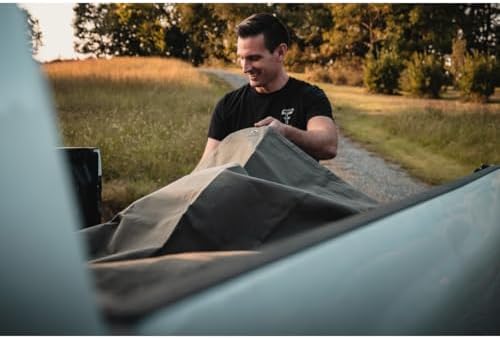WHITEDUCK 8'x16' Canvas Tarp 18 oz/37 Mil Heavy Duty Water Repellent UV Resistant, Rustproof Grommets, Industrial & Commercial Use Cloth Tarp (Finished Size: 7'6"x15'6", Grey) - Image 6