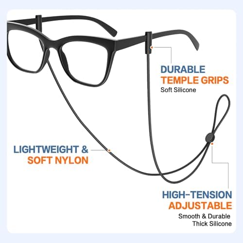 Glasses Strap 3Pcs, Adjustable Eyeglasses String Holder Strap Cord, Glasses Retainer for Sports, Eyeglass Holders Around Neck, Glasses Chain For Women Men Kids - Image 4