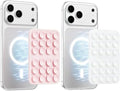 (2 Pack) Magnetic Suction Sticky Phone Grip for Magsafe, Pink & Clear by Bethebestbrandyoucantrust