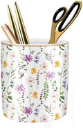 Large Capacity FLoral Pen Holder for Desk, Ceramic Pencil Holder Pen Cup Marker Holder Makeup Brush Holder, Desk Accessories & Workspace Organizers for Home, Office, Colored by WAVEYU
