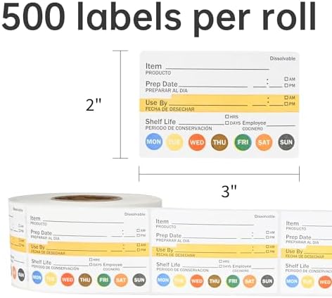 L Liked 500 Dissolvable Food Labels 2"x3" for Food Rotation - Image 4