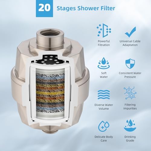Hibbent 10'' Filtered Rain Shower Head, 16'' Extension Arm, Brushed Nickel - Image 5