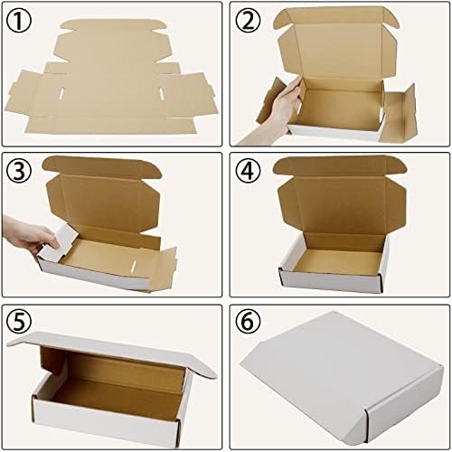 9x6x2 Inches Shipping Boxes Pack of 25, White Corrugated Cardboard Boxes for Small Bussiness - Image 6