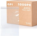5"x8" Zip Bags, 100 Pack, 4 Mil Heavy Duty, Reclosable, GPI by GPI