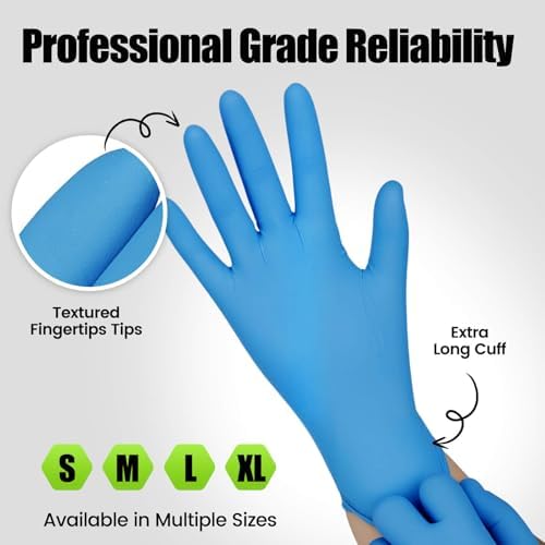 TREEGO Blue Nitrile Gloves, X-Large, 6 Mil Medical Exam Gloves, 100 Count - Image 6