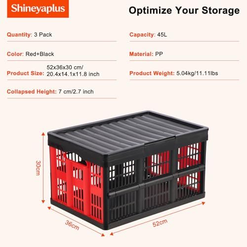 45L Collapsible Storage Bins with Lids, - Image 2