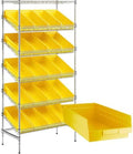 18" x 36" x 74" Heavy-Duty Commercial Chrome Shelving Unit with 20 Yellow Storage Bins - Metal Wire Utility Shelf for Tool, Office, Garage, and Warehouse Organization - Durable Storage Cabinet by Zedfire