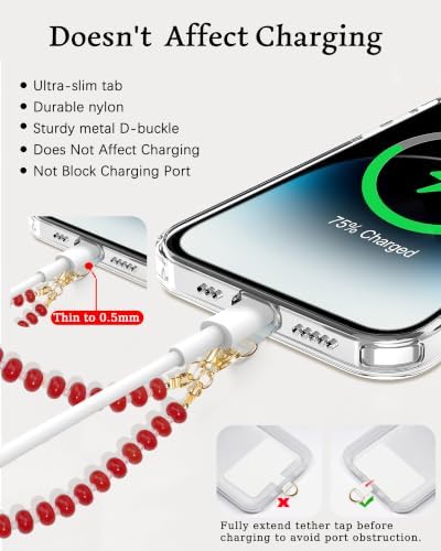 Marble Beaded Phone Wrist Strap for Women, Detachable Design - Image 4