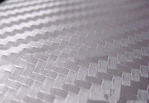 F & B LED LIGHTS Silver 3D Carbon Fiber Film Twill Weave Vinyl Sheet Roll Wrap - Image 4