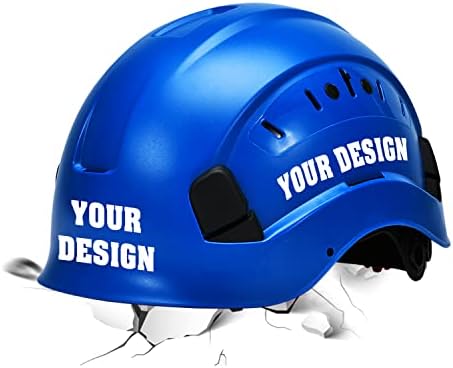 Safety Hard Hat Customize Logo Protective Head Outdoor Work Hat (Blue (Style 4)) by YOWESHOP