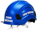 Safety Hard Hat Customize Logo Protective Head Outdoor Work Hat (Blue (Style 4)) by YOWESHOP
