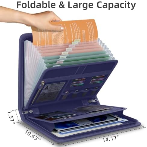 Fireproof Accordion File Organizer, Expanding File Folder with 13 Pockets - Image 5