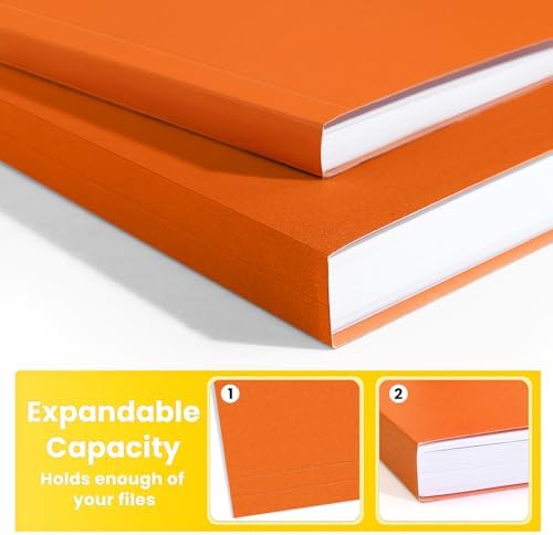 SUNEE File Folders, 30 Pack Manilla Folders 8.5 x 11, Colored File Folders Home Office School Supplies for Documents Files Paper, Orange - Image 4