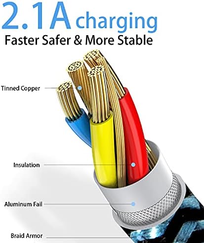 Teeind USB C Cable 6ft 3Pack, 90 Degree Right Angle Nylon Braided Cord - Image 3